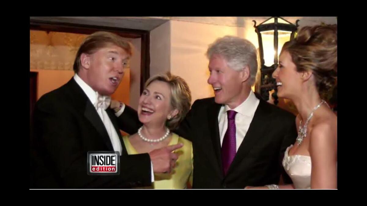 Hillary Bill Clinton Donald Melanie Trump wedding laughing