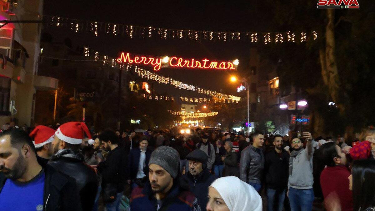 Festivity organized by the action project to celebrate Christmas and the New-Year in Damascus (Twitter)