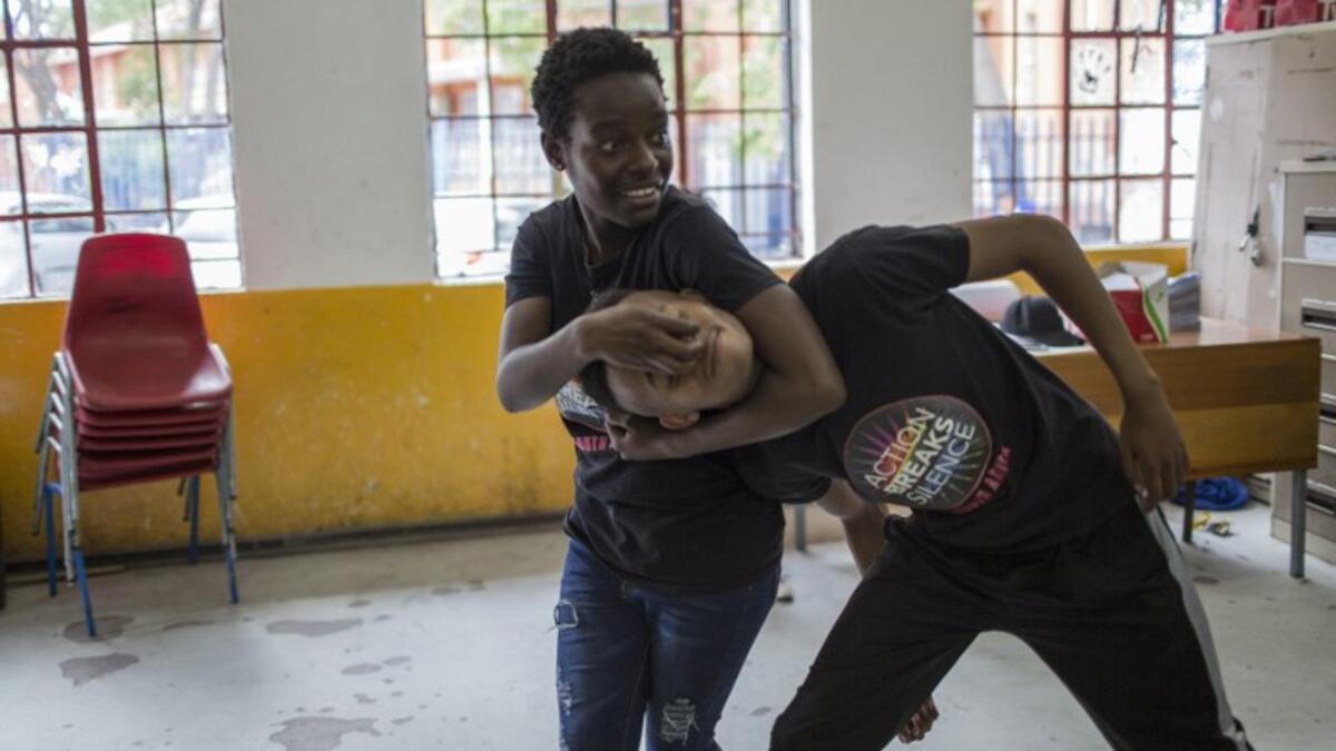 Mbuyisa Makhubu Primary School in the are of Orlando West, in the South African township of Soweto. (GULSHAN KHAN / AFP)