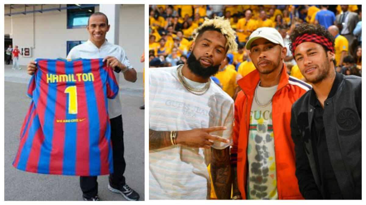 بطل سباقات الفورمولا 1  وممثل فريق مرسيديس "لويس هاميلتون"  يعشق هو الآخر "البلوغرانا"وقد ظهر في إحدى السباقات هو يحمل قميصًا خاصًا به لبرشلونة.