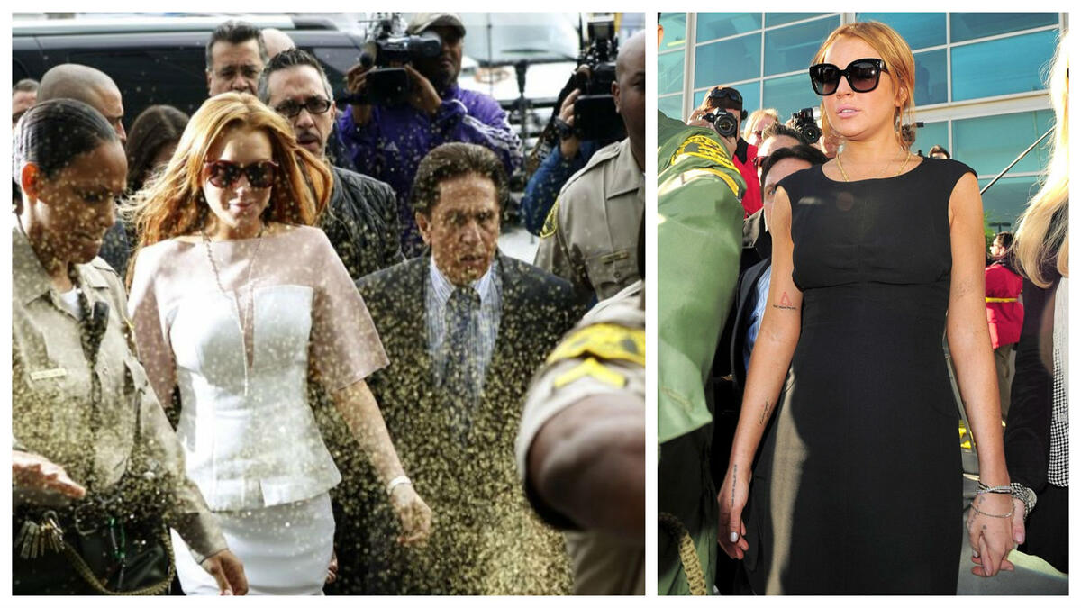 في 2013، تم رش الممثلة الأمريكية "لينسي لوهان" بمسحوق برّاق وذلك خلال توجهها الى المحكمة لوس أنجلوس.