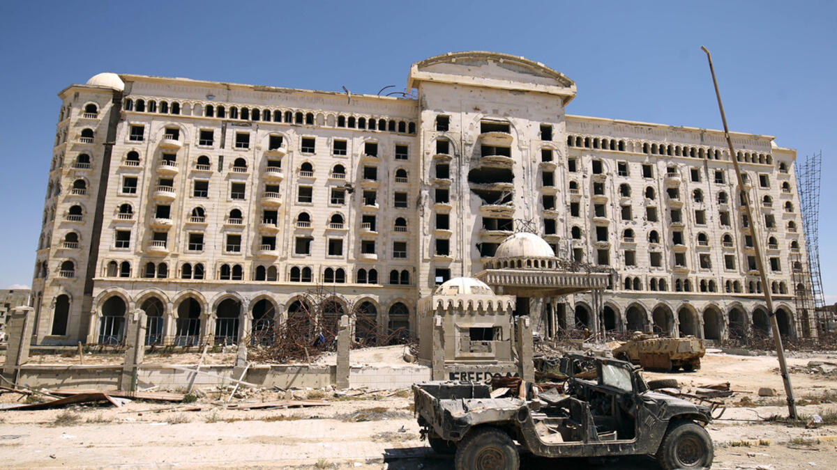 The Fight for Benghazi:

Haftar’s army began an assault on the Islamist-held city of Benghazi in 2014. The operation saw the Libyan National Army fighting jihadist groups such as IS and the Shura Council of Benghazi Revolutionaries. The city was ‘liberated’ by Haftar’s forces by July 2017.

(Photo: A destroyed building in Benghazi)