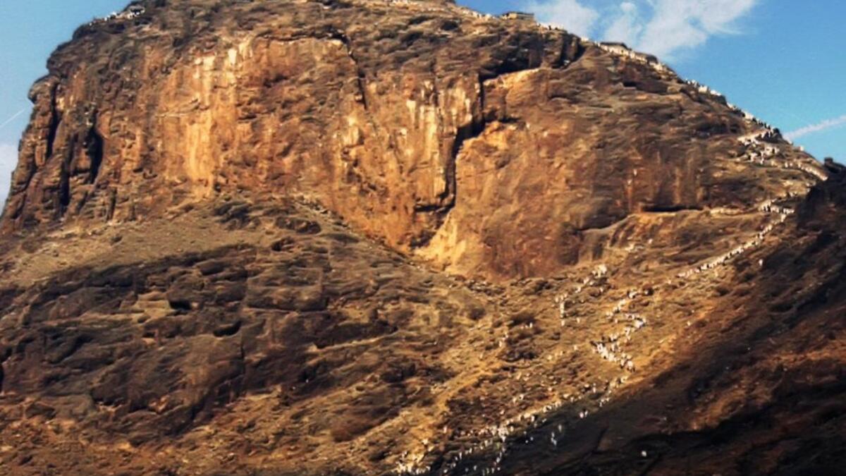 Jabal an-Nour in the Hejazi region of Saudi Arabia, which houses the Cave of Hira.  (Twitter)