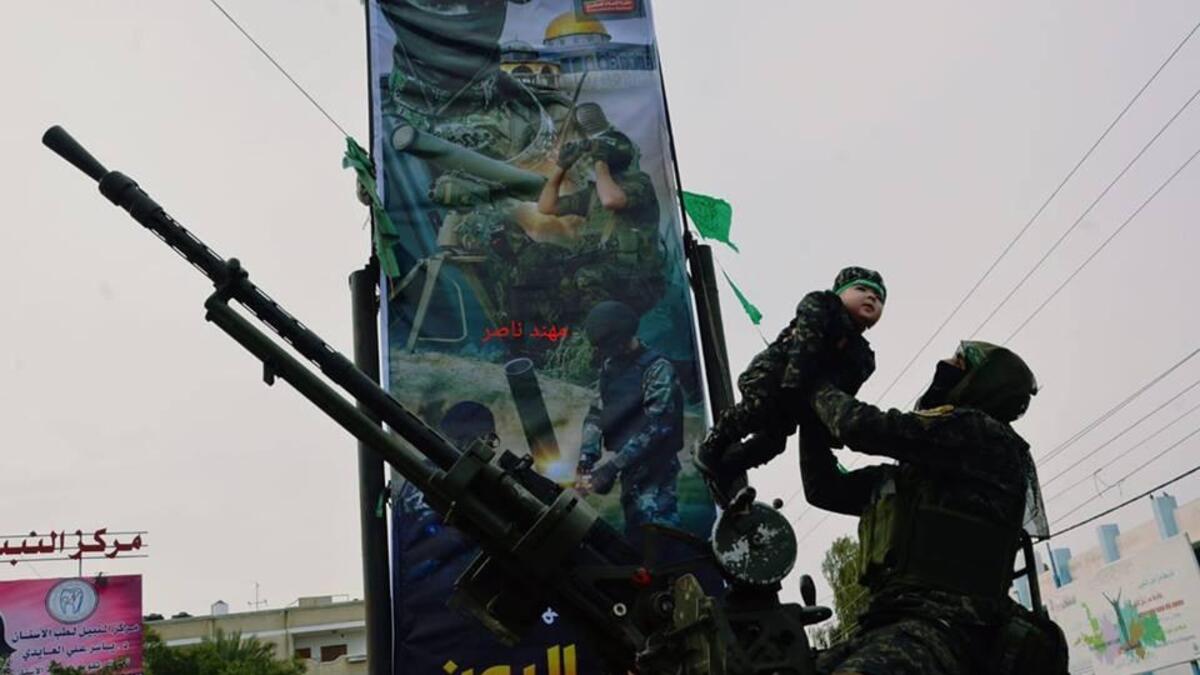 A rally of Hamas supporters, marking the 31st anniversary of the founding of the Islamist movement. (Twitter)