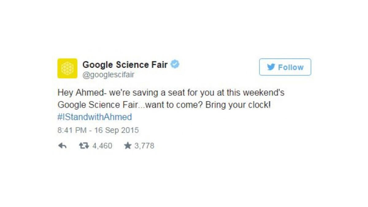 Google Science tweet