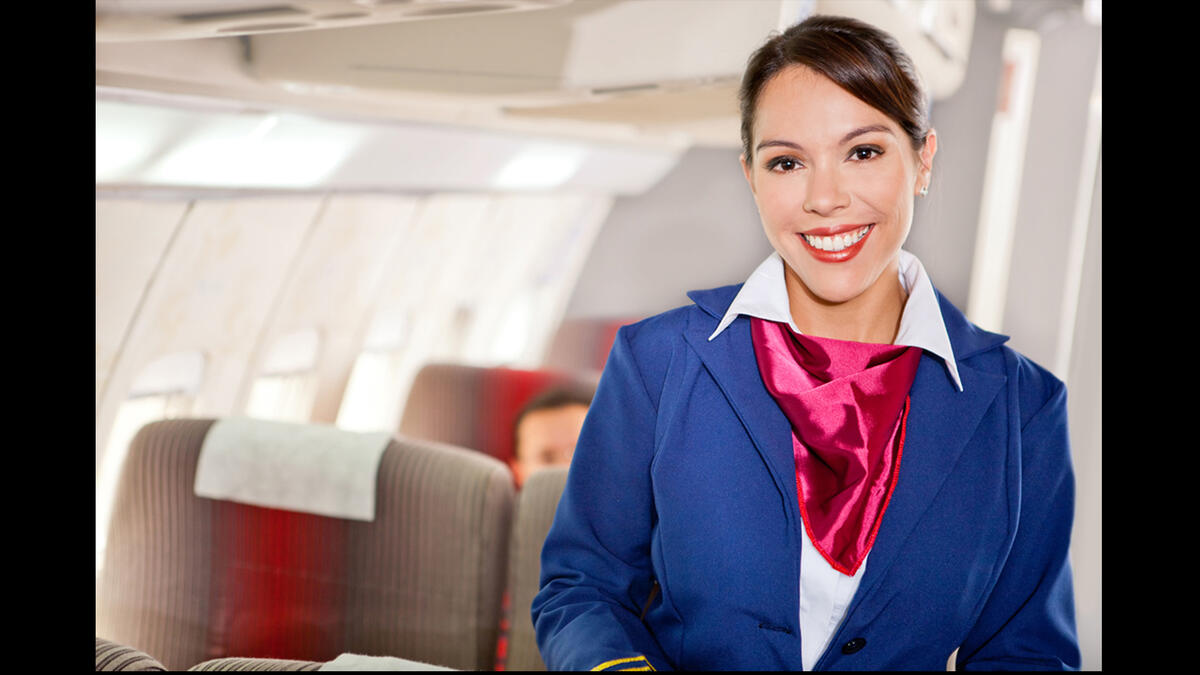 Smiling air hostess