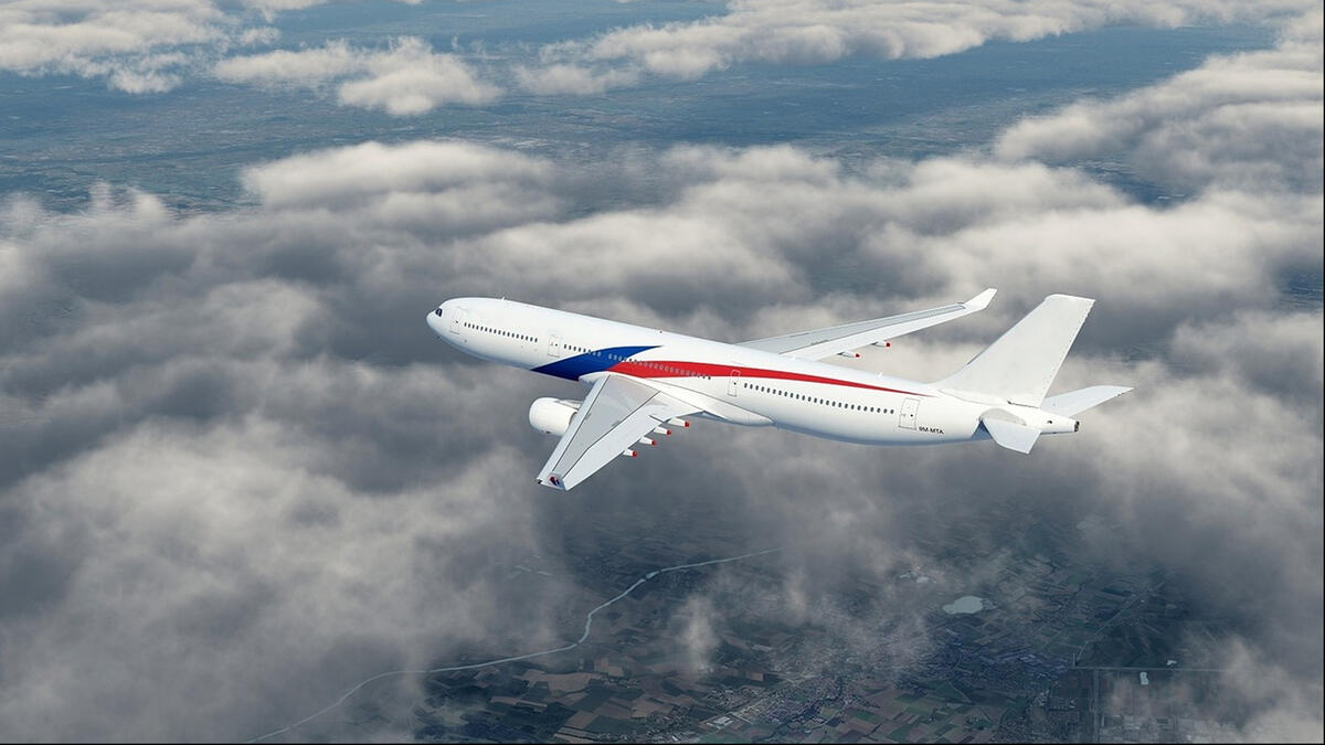 plane sky flight clouds