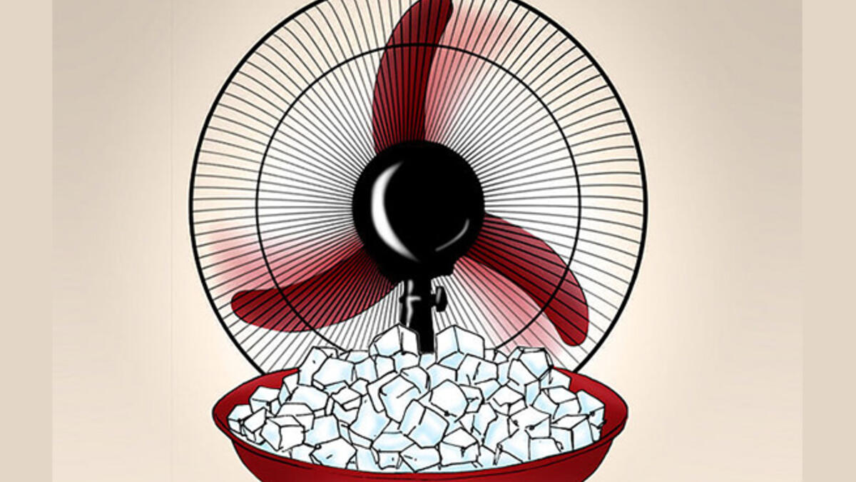 Ice Ice Baby! Make a poor man’s air conditioner by putting a bowl of ice in front of an electric fan. Pull up a chair, or aim the fan towards wherever you’re perched. This DIY combo can help you (temporarily!) cope with the most insufferable heat wave.