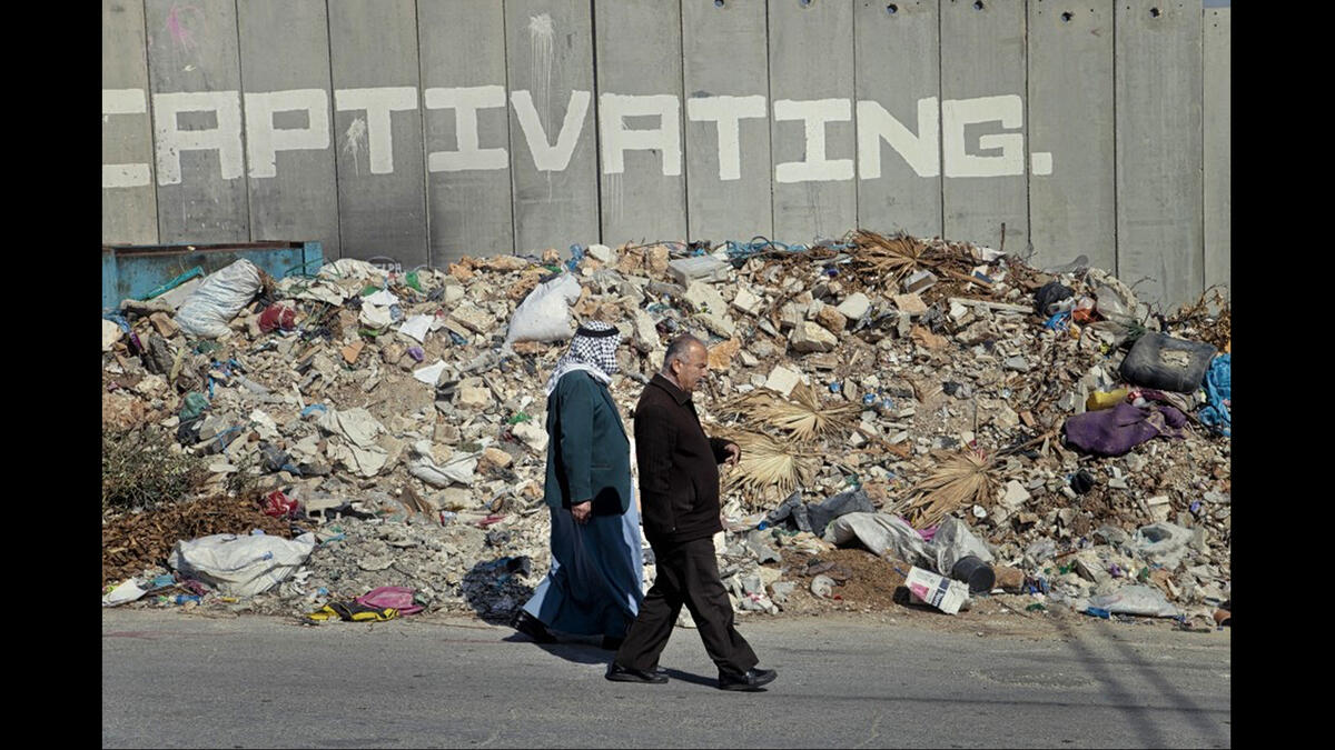 uncollected trash in the West Bank