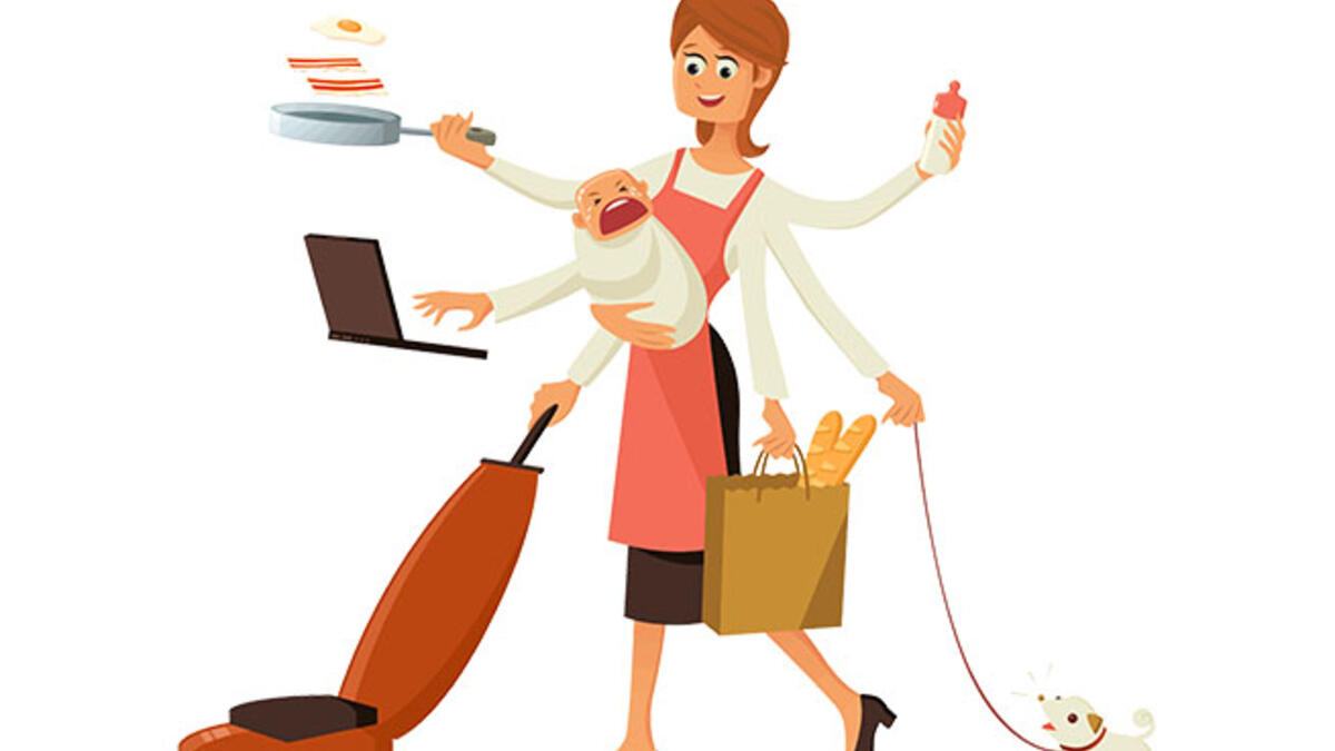 mother multitasking