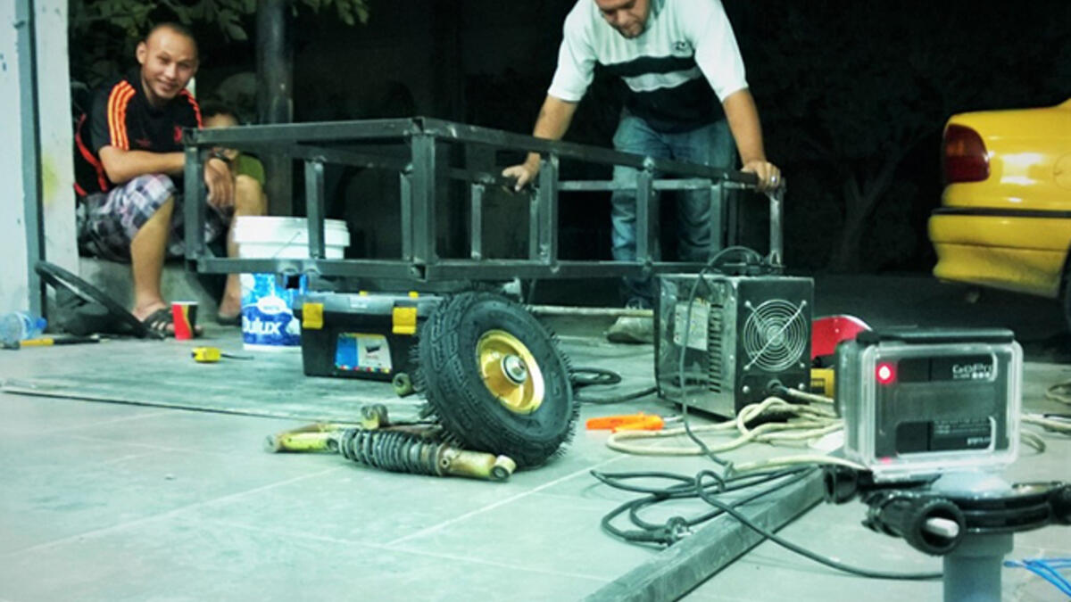 This team is batty for Batman! Graphic and industrial designers collaborated on what they describe as "a cool version of the Batmobile, if not better!"  They will unveil their creation on the day of the race, when they plan to win the event and save the city.