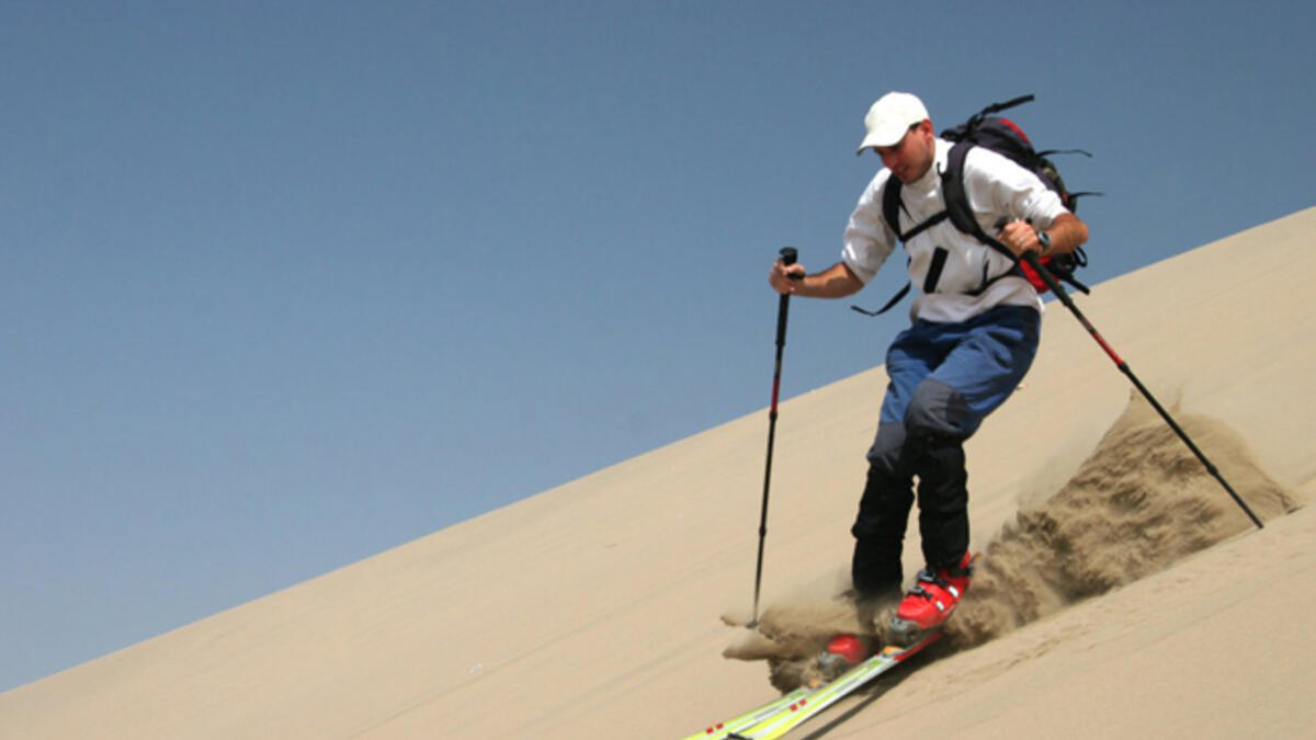 Skiing on sand in Saudi