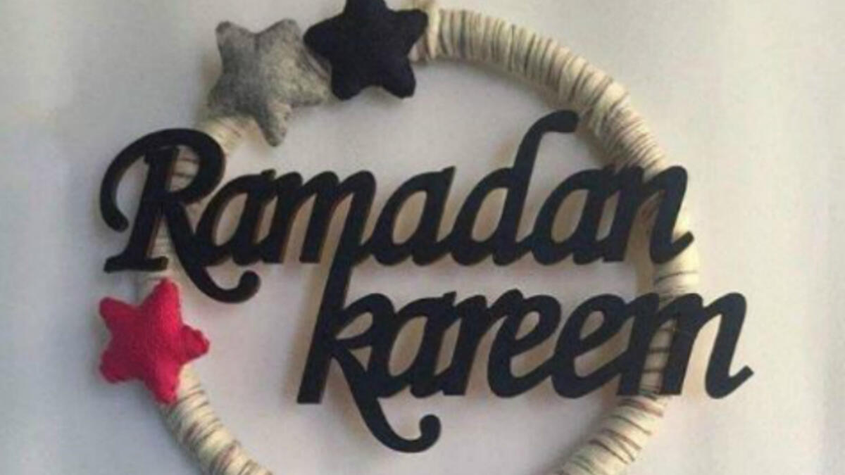 Angham posted a Ramadan Kareem home design as a Ramadan greeting to her followers