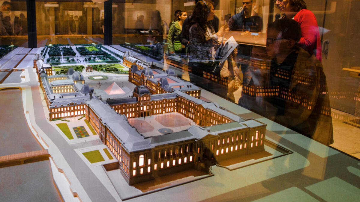 Louvre museum model inside Louvre museum, Paris. (Shutterstock/ File)