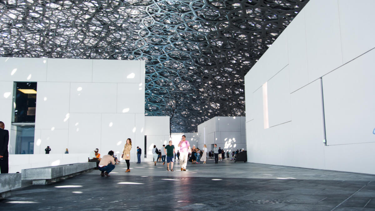 Louvre Abu Dhabi modern hall with Rain of Light roof design (Shutterstock/File Photo)