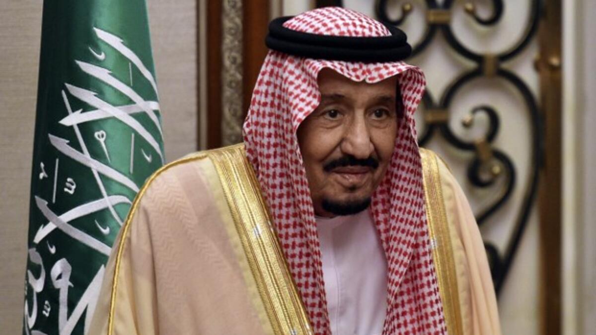 Saudi Arabia's King Salman bin Abdulaziz is pictured at the Diriya Palace in the Saudi capital Riyadh during the Gulf Cooperation Council (GCC) summit on December 9, 2018.  Fayez Nureldine / AFP