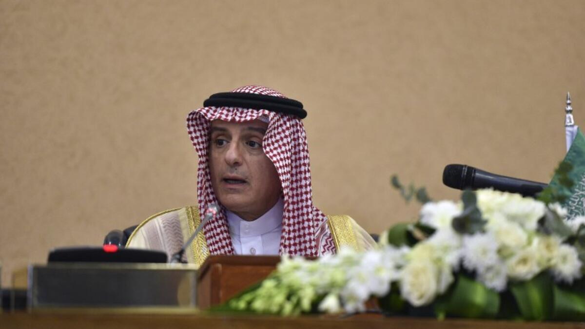 Saudi Foreign Minister Adel al-Jubeir speaks during a press conference at the Diriya Palace in the Saudi capital Riyadh during the Gulf Cooperation Council (GCC) summit on December 9, 2018. AFP