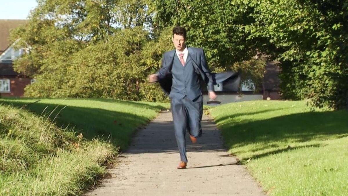 Groom takes off a piece of clothing and makes a run for it, UAE: In the Emirati Shihuh tribe, the groom-to-be takes off a piece of clothing (nothing too reckless though, it's usually just the 'amama turban) as he sprints to his bride's family home. The symbolism behind this ritual is unclear.(catersnews.com)