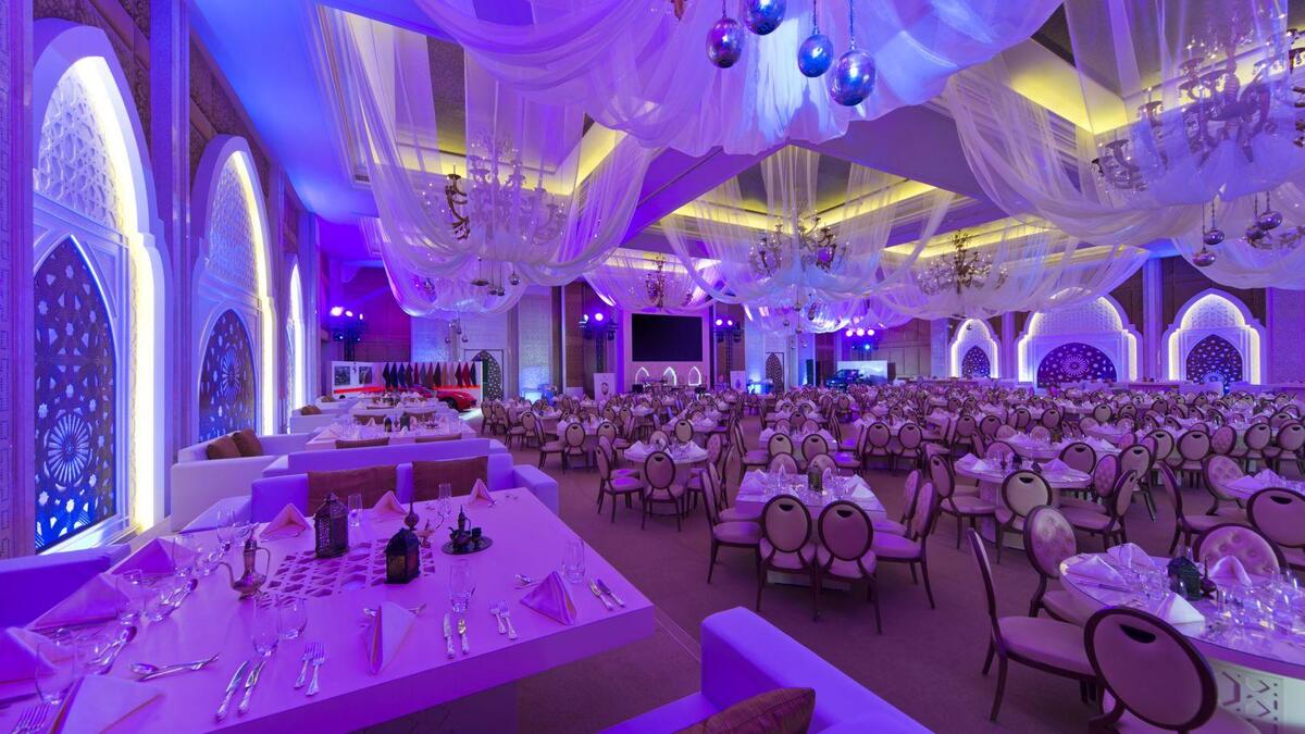 Marsa Malaz Kempinski, Qatar: The palatial Palazzo Ballroom has been transformed into a sumptuous Arabian tent that houses a gastronomic feast of global dishes with over 200 food items from Thai curries and international cheeses to fine European pastries and Japanese sushi. (cntravellerme.com)
