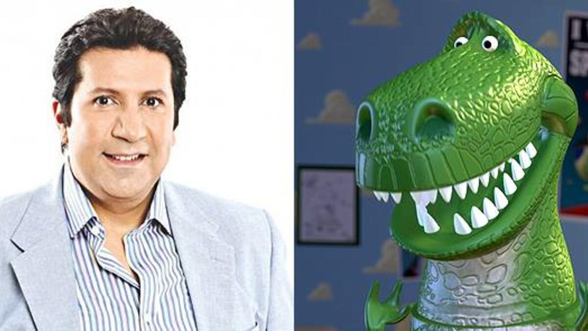 الكوميديان هاني رمزي قدم شخصية ركس في الفيلم الشهير حكاية لعبة الجزء الأول والجزء الثاني.