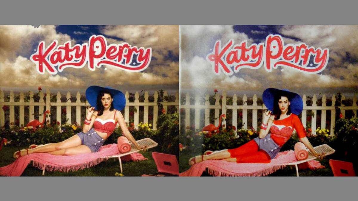 When Saudi Arabia becomes Katy Perry’s new fashion designer, this is how things end up. While the public is thereby protected from seeing too much flesh, we might ask, where are the original pictures going to? At least the religious police is probably able to enjoy the originals and might have some interesting storages to reveal.