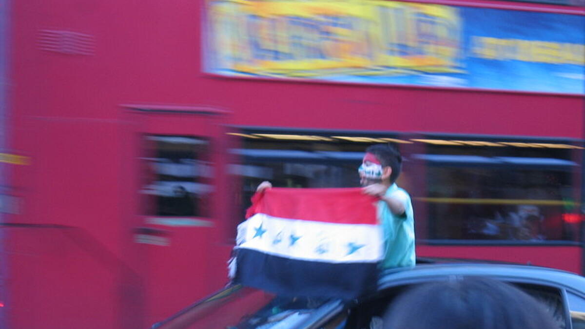 An Iraqi celebrates in London