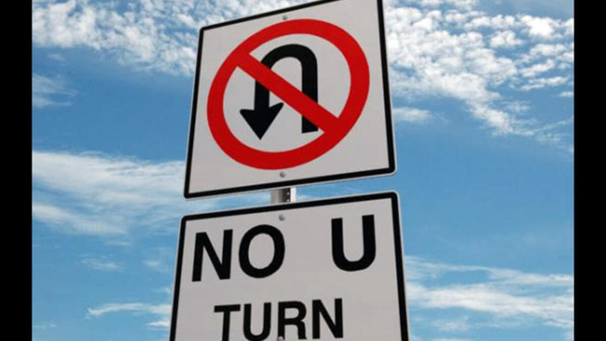 no U turn sign