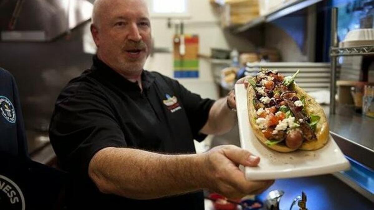 230 Fifth Dog - $2,300
Hot dog meat is made of the very best Wagyu beef, which has been dry aged for 60 days before being enriched with black truffle. It's encased by a toasted brioche bun, which is brushed with white truffle butter and then given a layer of saffron-infused tomato ketchup and French mustard (Twitter)