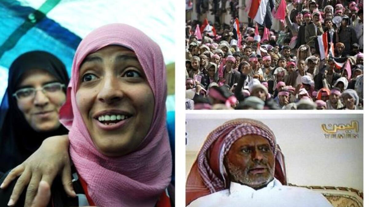 Yemen made strides for women and Arab persistence: Stubborn leader Ali Abdulla Saleh finally signed  a pledge to handover power not before being wounded and burnt (a growing trend in the fired up region) early on in June. Power transfer-treaties were brokered and Nobel Peace Prizes collected byTawakul Karman-- the woman protestor honored.