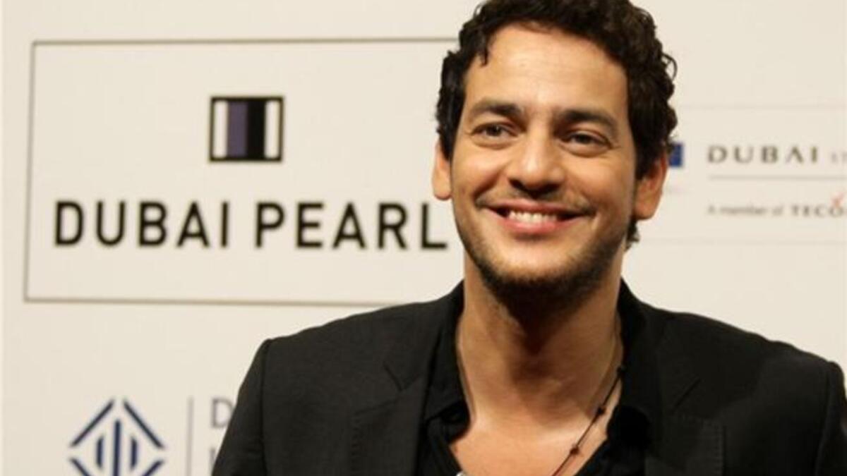 Egyptian actor Khaled Abul Naga arrives to attend the Cairo Exit film premiere.