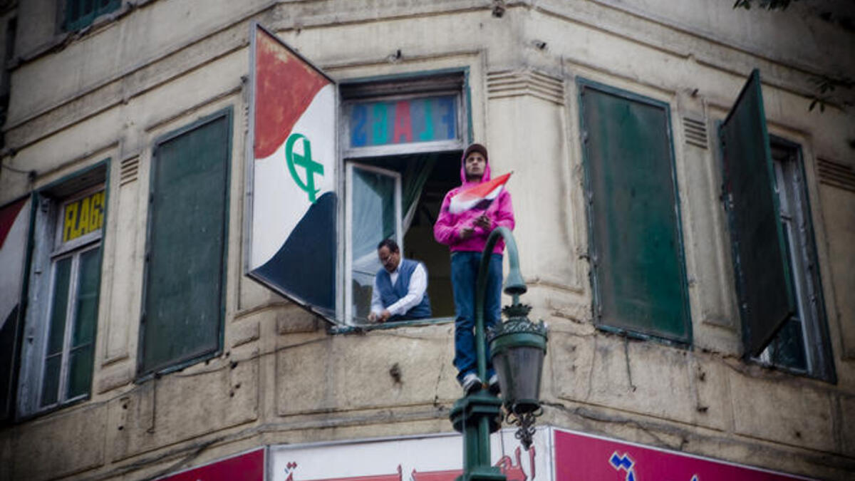 The old symbol of Christian Muslim unity wielded by many. We saw this flag raised in defiance of the perceived divisions earlier this year after the Church killings.