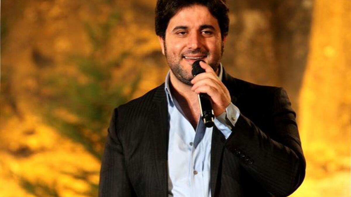 Melhem Zein on-stage in front of a 4,000-strong audience, from all over Lebanon, at the historic Fakra Castle.