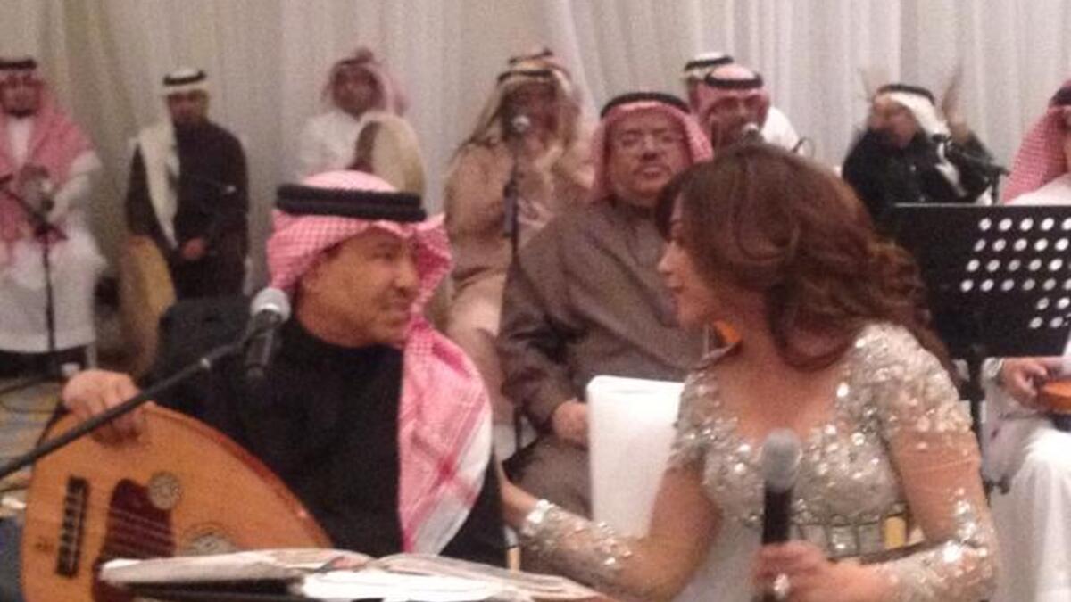 Artists Yemeni  Arwa and Emirati Hussein al Jasmi.