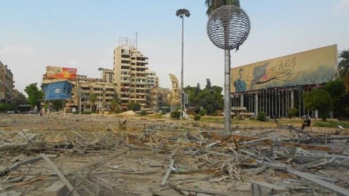 أنقاض ساحة سعد الله الجابري في حلب