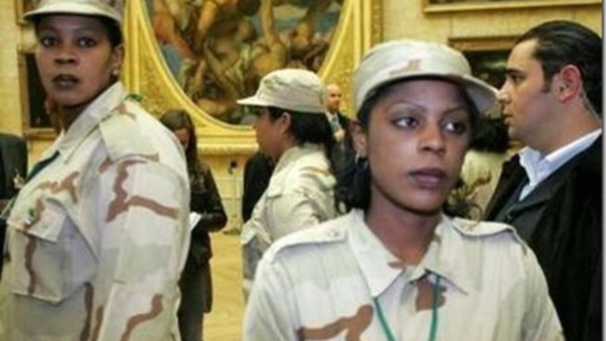 24 hour watchfulness, women after all naturally in tune with guarding their young: These specimens of the female species ‘more deadly than the male’ are hand-picked by Gaddafi himself. (on killer instinct or hotness?)