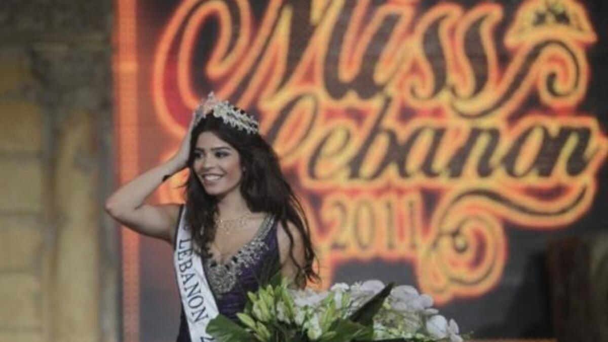 Yara Khoury Mikael is crowned after winning the Miss Lebanon 2011 beauty contest.