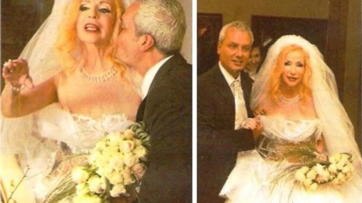 Joseph Gharib: 'Gharib' - strange in Arabic. How fitting, given their initial marriage as April Fools prank, later turned 
bon fide wedlock, as reported this month.  Her hair-dresser of 17 years became 8th husband, qualifying her a place in the Guinness Book of Records as oldest bride at 85.