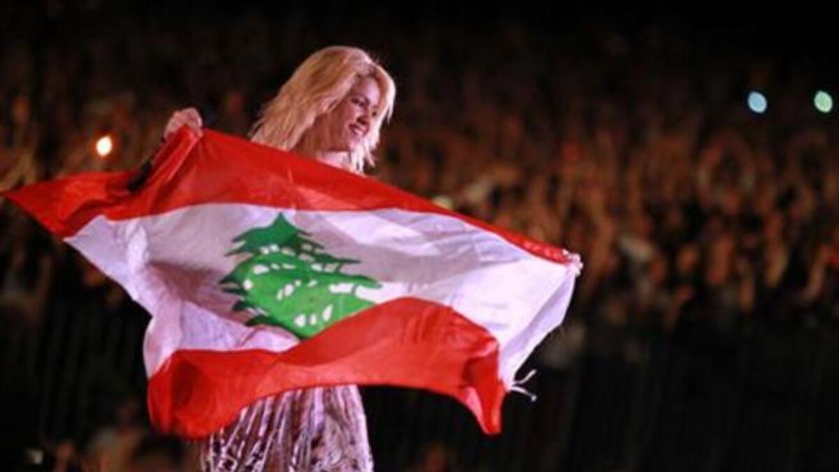Despite her pride in her Lebanese heritage this is the 1st  performance in the 'fatherland', days before Morocco and after the UAE. Sometimes this more-Latina-than-Lebanese is claimed as Syrian -  Syria and Lebanon have found something else to disagree over: maybe they can settle on Greater Syria.
