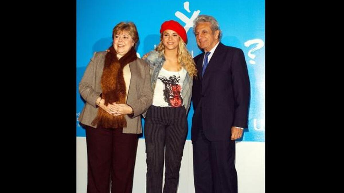 Proud Parents: this mixed parentage produced our popular musical prodigy.  Mother, Columbian, and father, originally Lebanese, but daughter born and raised in South American life-  definitely the dominant side to this Spanish-singing-Latina-loving world hit-wonder.