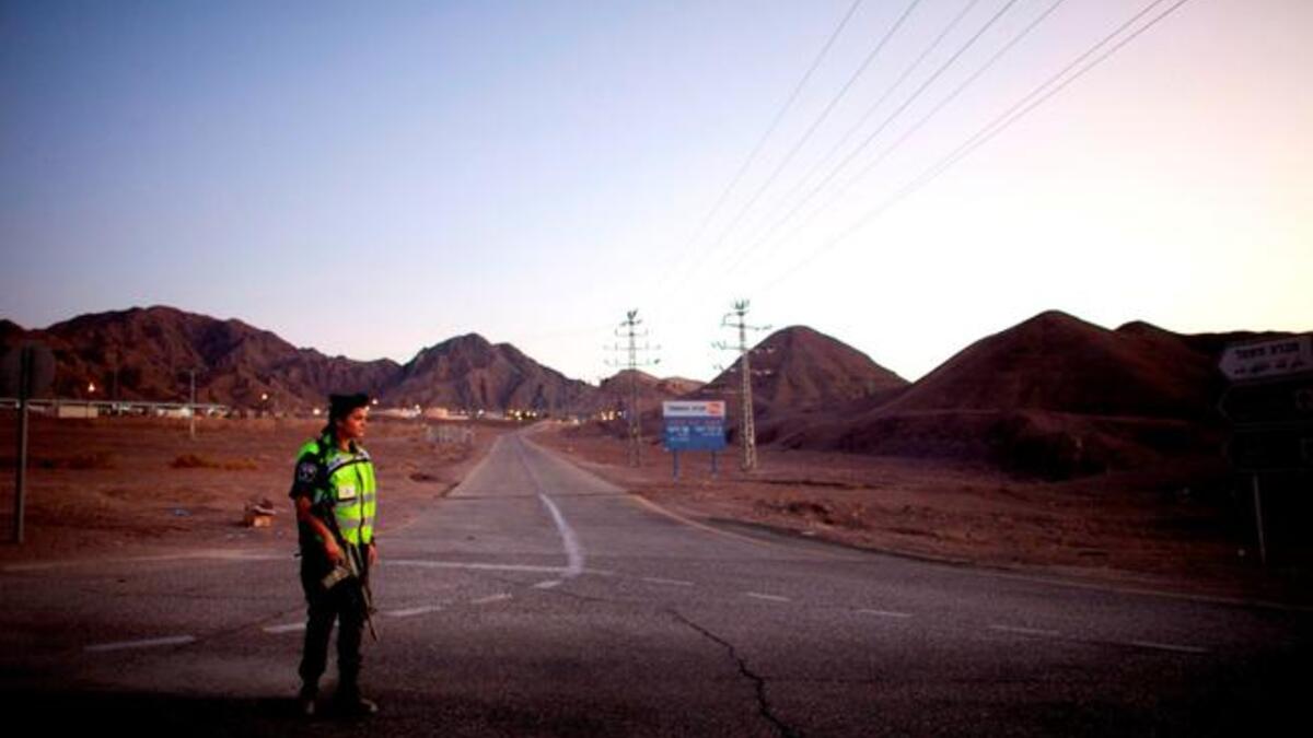 Enemy lines drawn in the Israeli-Egyptian detente: Spates of border clashes and a retaliatory attack on Israel since their killing 
of Egyptian border guards. These security personnel were pursuing militants who carried out earlier attacks on an Israeli bus. 
Protests demand a departure from the peace treaty 'friendship' betwixt Egypt & Israel.