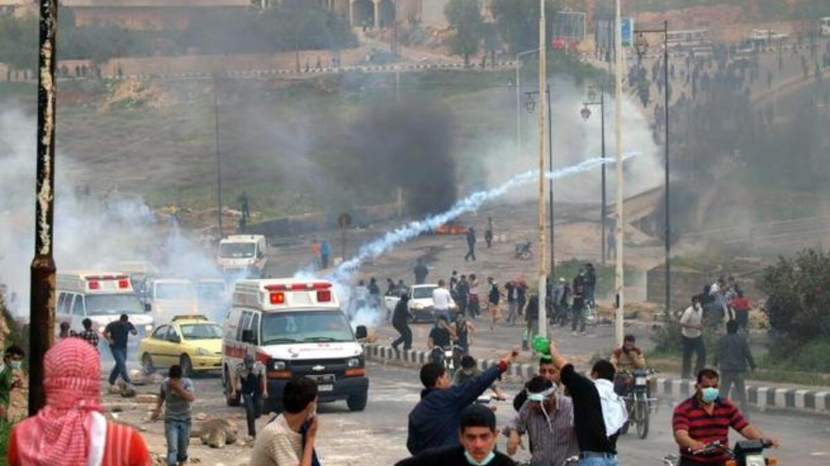 Back to Darra, the epicenter of unrest: first to protest officially and most charged city just now- the focal point for Syrian discontent and government wrath and clamp down. Unlikely to suffer as Hama once did as the people and coverage are less muted.