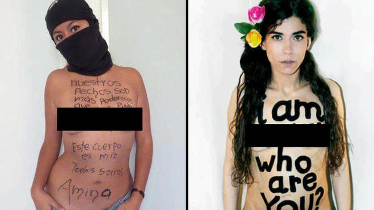Algerian woman declares topless Jihad