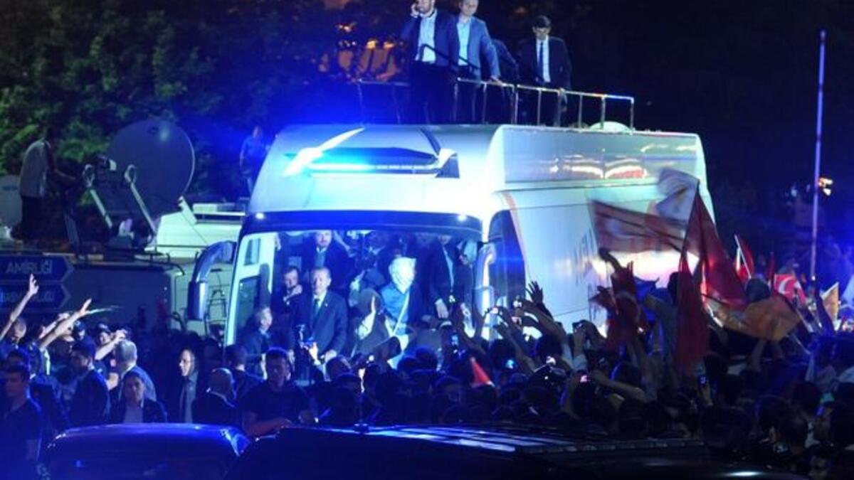 Anything they can do, Recep can do better. That seems to be the message from the Turkish Prime Minister, as he saluted crowds of Erdo-fans from his own private bus
