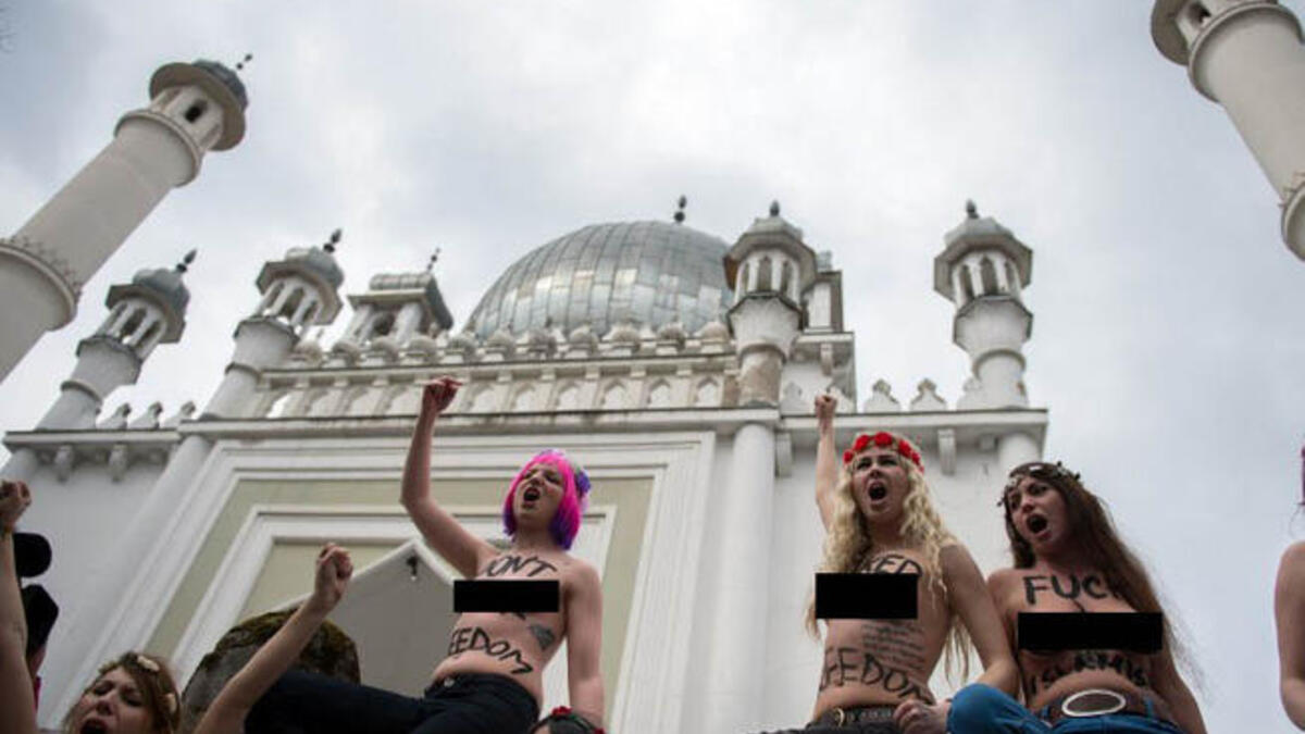 Berlin Germany Topless Jihad