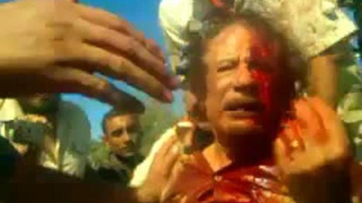 How did the habitually robed Colonel come to this bloody finish? The sequence of events has been lost in translation, withreports left unconfirmed. He was found in his hometown Sirte, a NATO strike hit him, and as his convoy advanced toseek medical treatment, it was ambushed by the NTC, and in gun-shot skirmishes he was fatally wounded again.