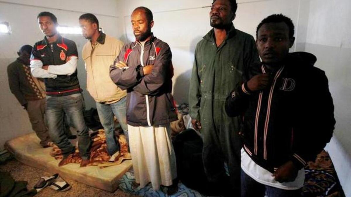 Gaddafi supplements his sparse security forces: Gaddafi resorts to hiring
mercenaries from around the African continent, and releasing prisoners, paying them to brutalize the protestors and opposition
 forces. These at best were a foolhardy motley crew, a makeshift army, with rifles and homemade bombs.