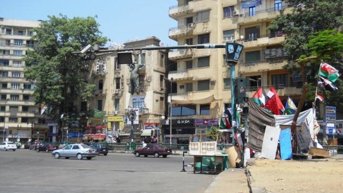 The old regime suspended in the wind over Tahrir Square