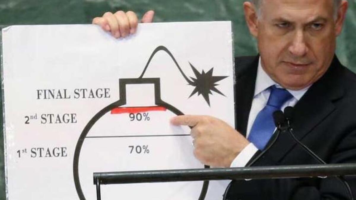 Netanyahu cartoon bomb