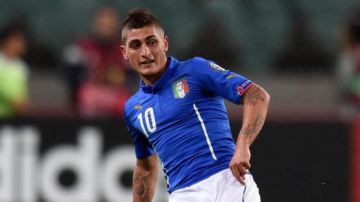 لاعب الوسط الإيطالي ماركو فيراتي: أصيب نجم باريس سان جيرمان في العضلة المغبنية ليفاقم من متاعب الآتزوري قبل انطلاق البطولة الأوروبية.