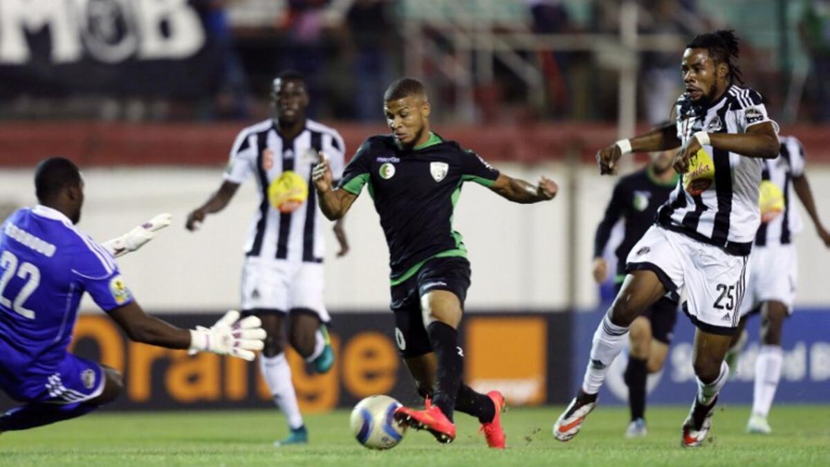 من مباراة مولودية بجاية الجزائري ومازيمبي الكونغولي ضمن ذهاب نهائي كأس الكونفدرالية الإفريقية والتي انتهت بالتعادل الإيجابي 1-1